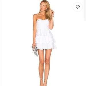 Amanda Uprichard white strapless mini dress